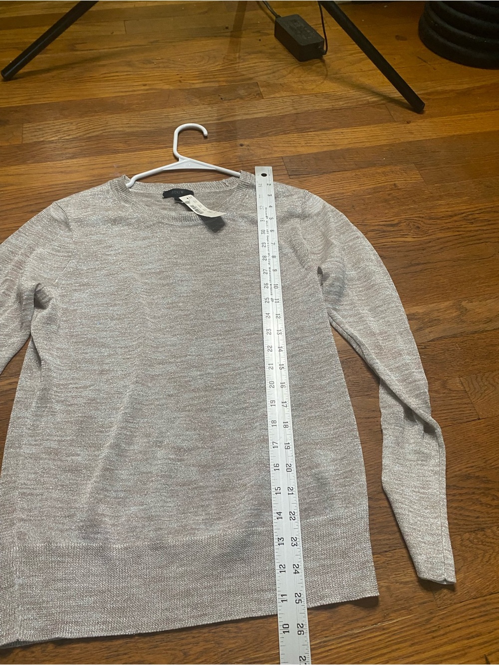 J.Crew Metallic Shimmer Crewneck Sweater Women’s Small Gold Lightweight-nwt - Picture 5 of 9